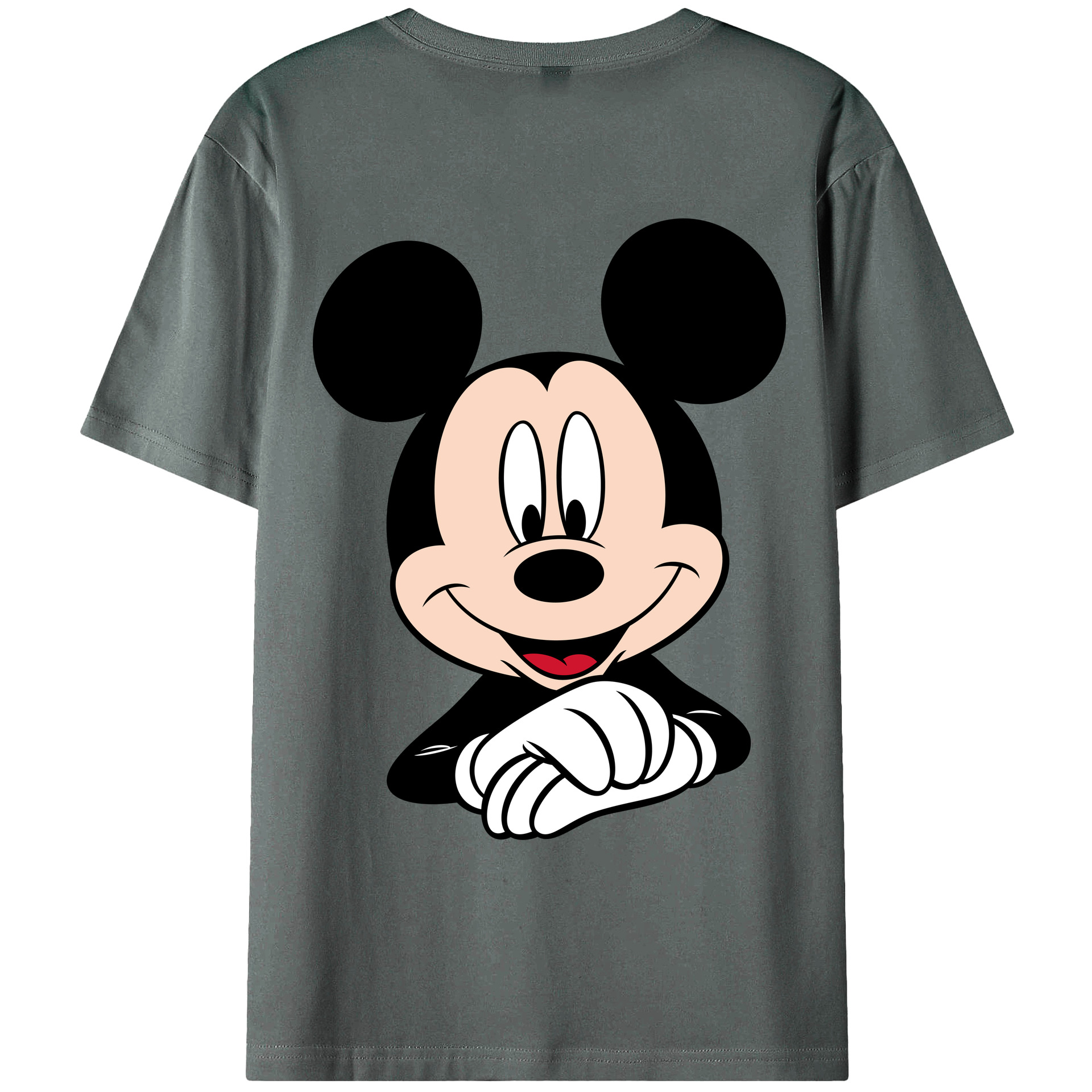 ミッキーマウス Mickey Mouse 綿100％ メンズ半袖Tシャツ（バックプリント） 通気性